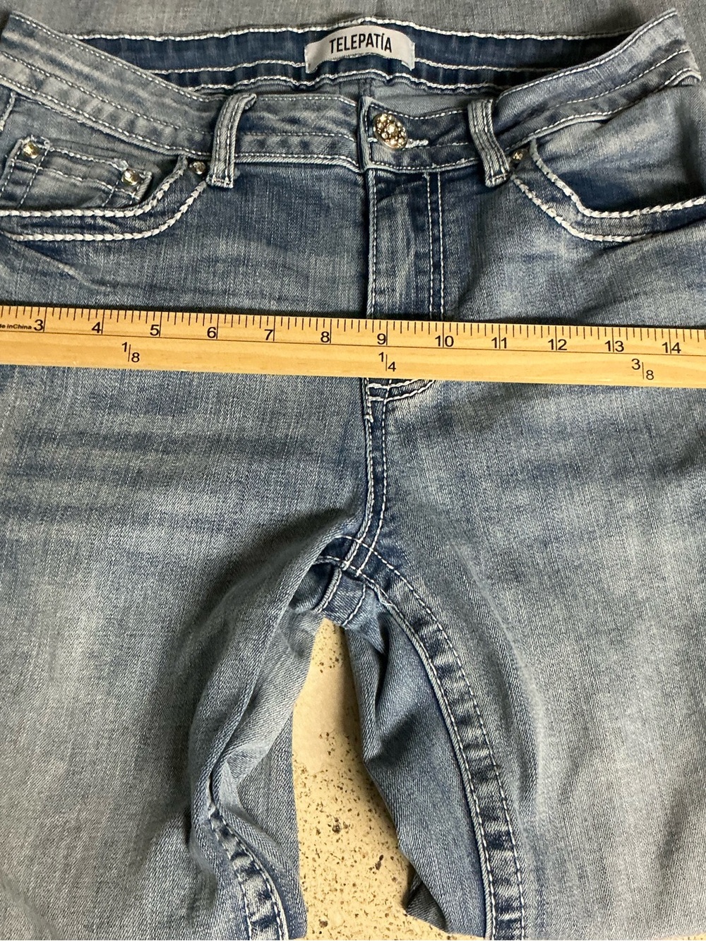 Telepatia Mid-Rise Bootcut Embellished Jeans Size 9/29 - Picture 8 of 13
